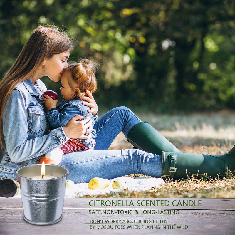 BERYSCEN Pack of 12 Citronella Candles Small Bucket Soy Wax Votive Candle Made with Citronella Essential Oil, Use for Outdoor and Indoor - Image 3